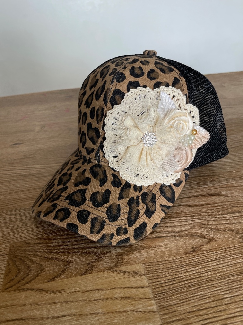 Womens Hats, Womans Bling Rhinestone Cap, Trucker Style Hat, Suede Hat, Leopard